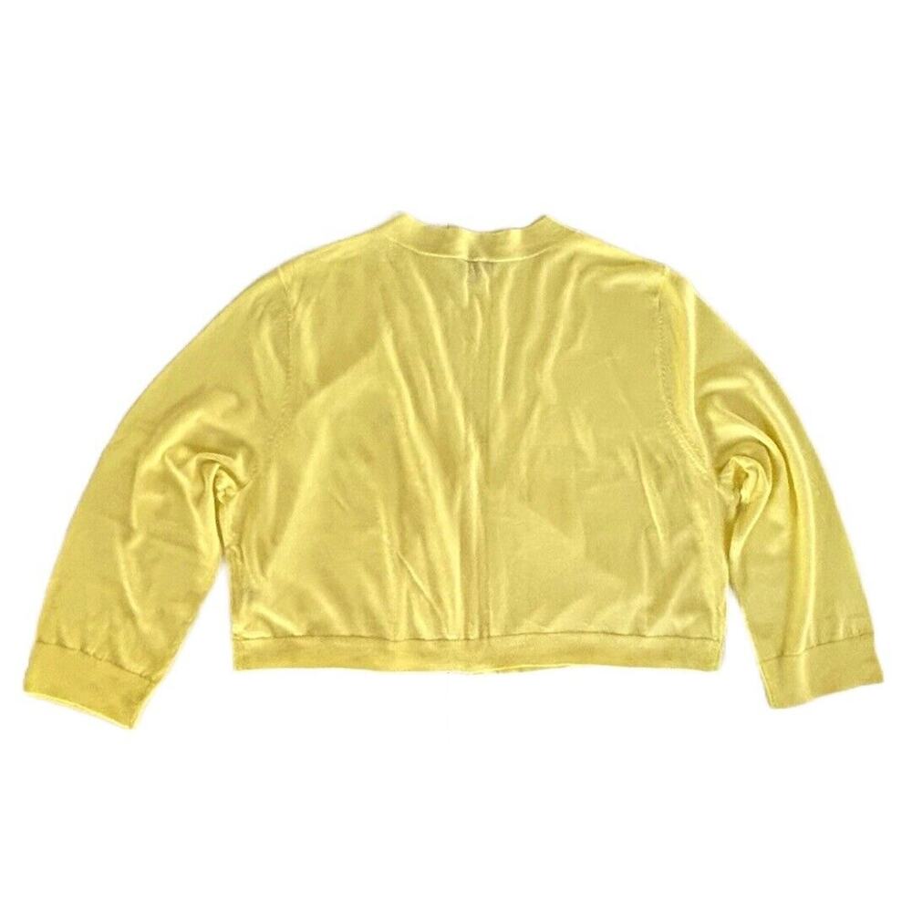 Talbots Women's Yellow Classic Dress Shrug Knit Bolero Sweater Jacket Size XL - Picture 7 of 7
